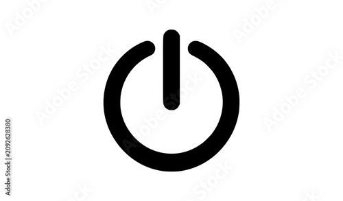 Foto Minimal Black Power Switch Icon Modern Flat Vector Illustration on White Backgro