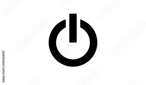 Bild auf Leinwand Simple Black Power Symbol Icon Flat Technology Vector Isolated on White Backgrou