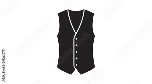 Foto Black waistcoat silhouette against a white background silhouette