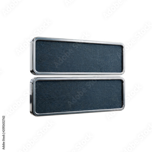 3D Perspective Double Denim Signboard Frame with Chrome Metallic Border