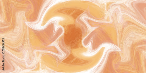 Fotografía Abstract orange and white fluid marble texture backdrop with dynamic smoky swirls and soft glowing light effects