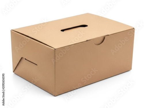 Light brown cardboard box with handle