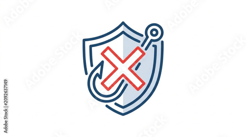 Bild auf Leinwand Shield with Prohibited Technology Symbol Design.