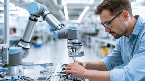 Plakat Future Assembly Line: Advanced Robotics in Microelectronics Production