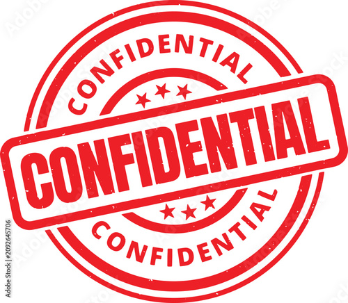CONFIDENTIAL Circle Red Rubber Stamp Text Vector