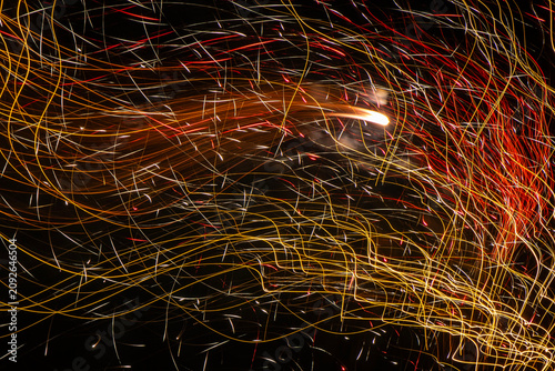 Long Exposure Fireworks in Motion