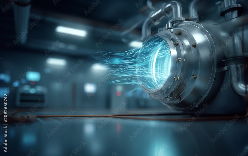 Fototapeta premium Dramatic Concept of Reactor Coolant System with Vent and Energy Flow
