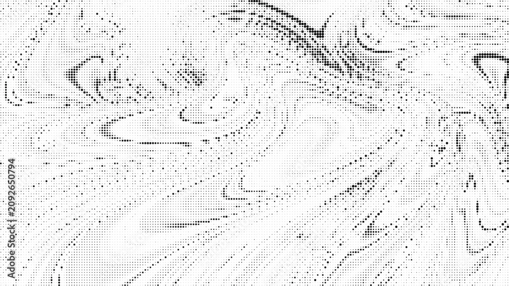 Obraz premium Monochrome halftone pattern with varying dot density and sizes