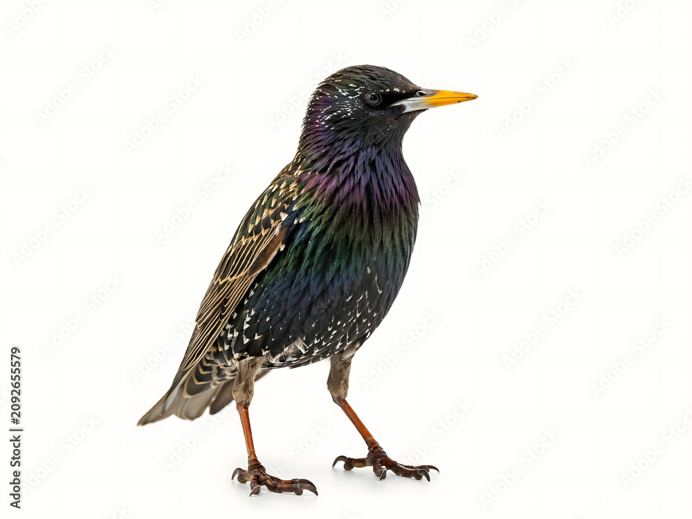 Fototapeta premium Starling bird isolated on white background
