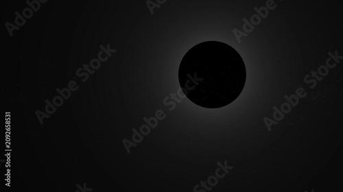 4K Black and White Solar Eclipse Cosmic Background With Stars Space Dark Abstract Seamless Loop Video