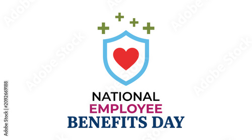 Canvastavla National Employee Benefits Day vector illustration, corporate wellness and healt