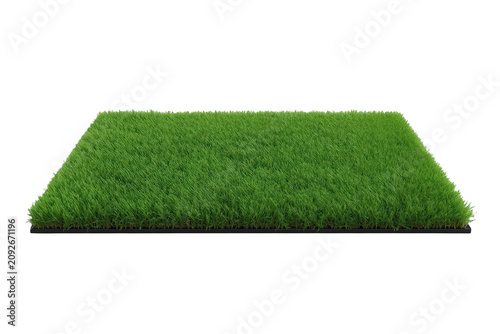Green grass turf patch representing a fresh clean lawn or garden element, isolated with transparent background