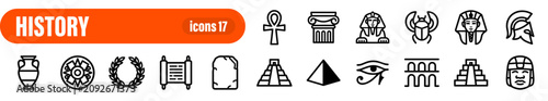 Foto Ancient History and Archaeology Icon Set