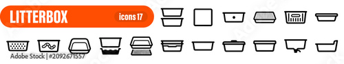 Foto Display Cases and Cabinets Icons Set Vector Illustration