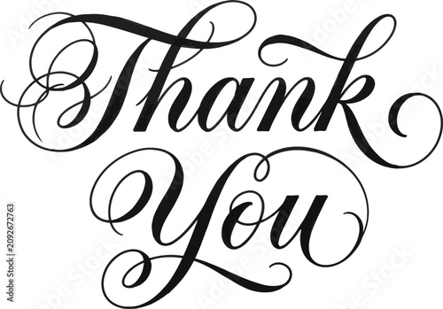 Foto Elegant thank you calligraphy art print