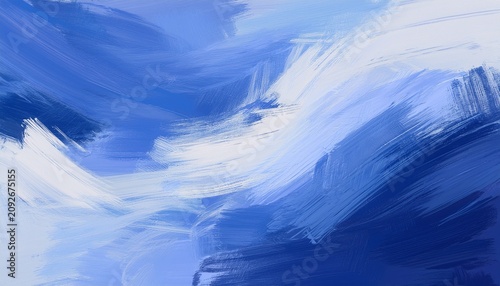Blue And White Abstract Brushstroke Texture Background