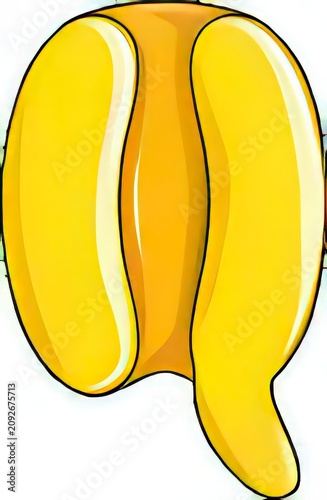 Stylized Yellow Banana Illustration on White Background
