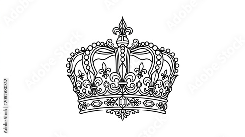 Foto Ornate Royal Crown Symbol Illustration Isolated White Background.