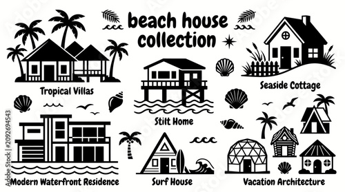 Photos coastal beach houses featuring tropical villas stilt homes seaside cottages mode