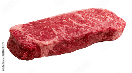 Konstfotografi Raw marbled sirloin steak with visible fat marbling, isolated on transparent bac