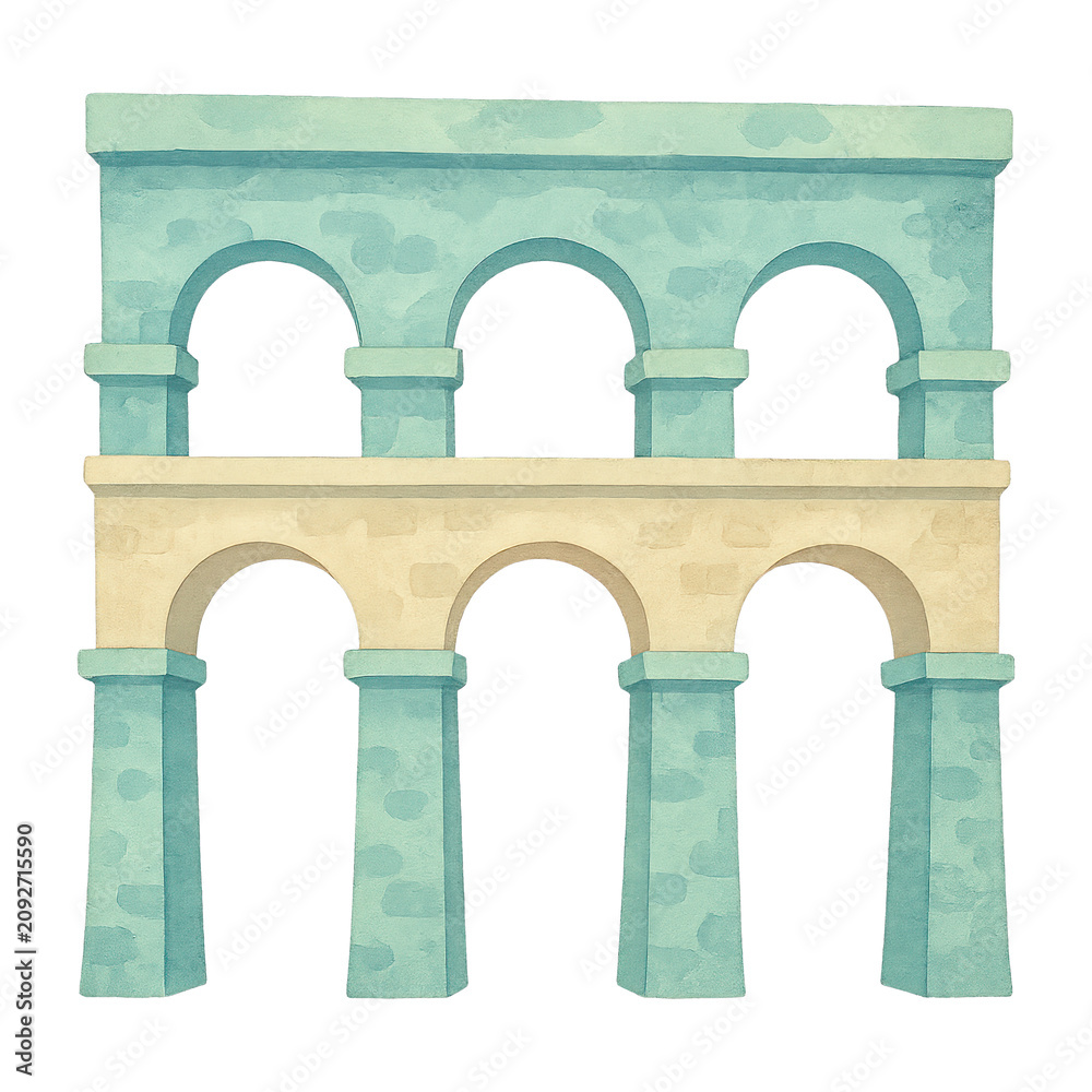 Obraz premium PNG Ancient aqueduct illustration art