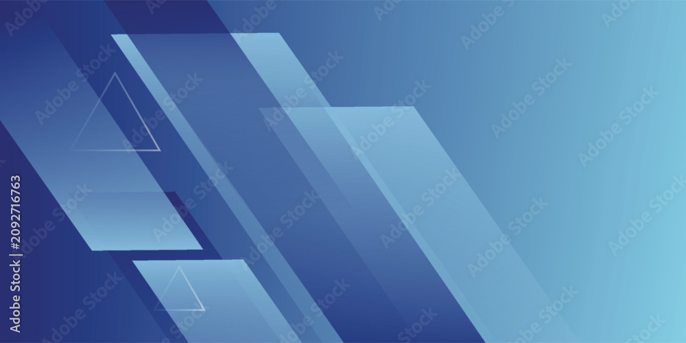 Fototapeta premium Abstract gradient blue background with arrow shape pattern element concept design. Cool and futuristic banner style. Vector Eps10