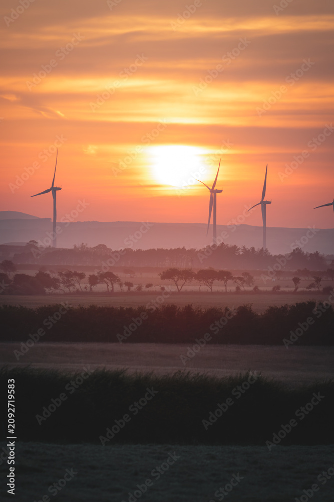 Obraz premium Sunset Over Cresswell Pools Northumberland During Warm July Evening in 2026
