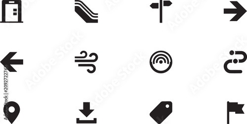 Obraz na płótnie Set of vector isolated black icon