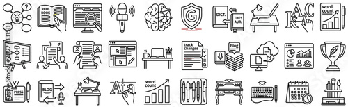 Set of Creative Writing and Content Creation Vector Icons