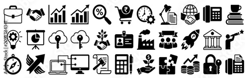 Set of Professional Business and Finance Vector Icons