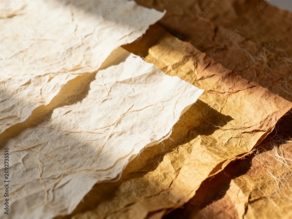 Fototapeta premium Sunlit Crumpled Paper Textures