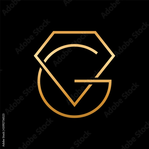 Letter G diamond luxury minimalist logo