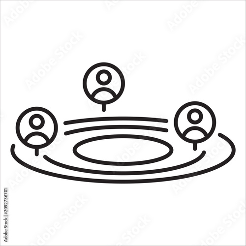 Society , community teamwork symbol. icon outline vector