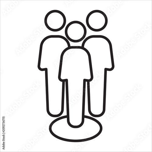 Society , community teamwork symbol. icon outline vector