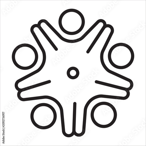 Society , community teamwork symbol. icon outline vector