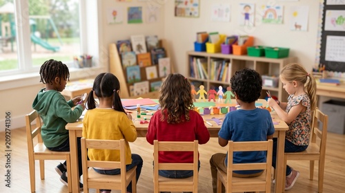 Children celebrating International Day of Peace in classroom