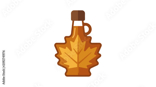 Slika na platnu Maple syrup bottle illustration with leaf shape on 20260703