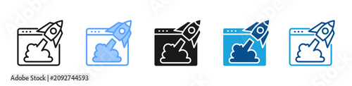Foto Kickoff web icon with multiple style collection