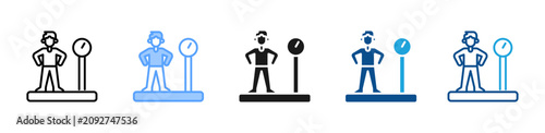 Body Weight web icon with multiple style collection