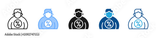 Foto Body Fat web icon with multiple style collection