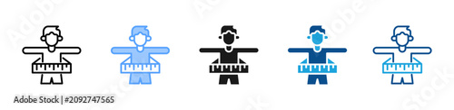 Fotografie Waist Size web icon with multiple style collection