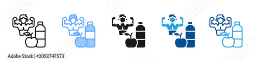 Photography Nutrition web icon with multiple style collection