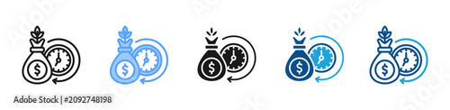 Return Investment web icon with multiple style collection