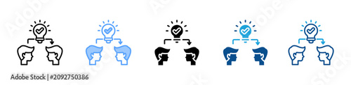 Fotografía Mentoring web icon with multiple style collection