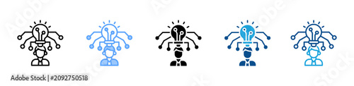 Photos Critical-Thinking web icon with multiple style collection