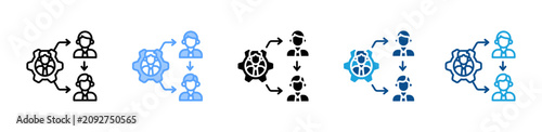 Fotografie Coordination web icon with multiple style collection