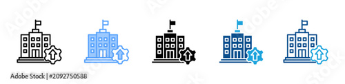Fotografía Institution web icon with multiple style collection