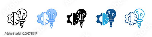 Konstfotografi Creativity web icon with multiple style collection