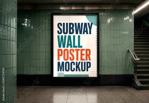 Subway Wall Poster Mockup