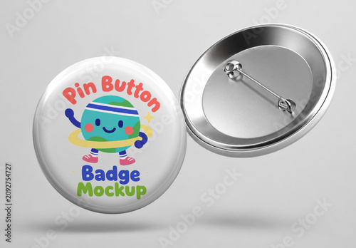 Pin Button Badge Mockup